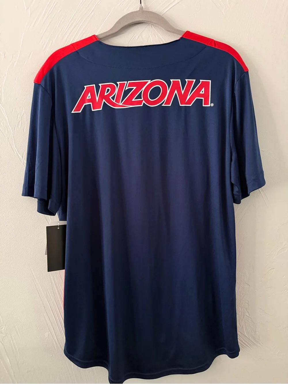 Arizona Wildcats Baseball Jersey Men’s Medium Blue Red Button Front NWT NCAA